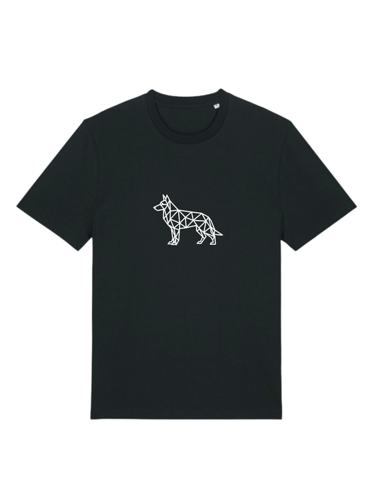 Ausgefallenes schwarzes T-Shirt | Statement Clothing | Deutscher Schäferhund groß