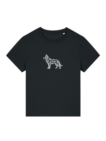 Ausgefallenes schwarzes T-Shirt | Statement Clothing | Deutscher Schäferhund groß