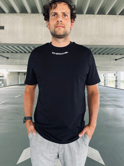 Ausgefallenes schwarzes T-Shirt | Statement Clothing | Ich gefalle mir
