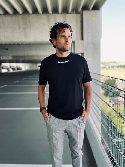 Ausgefallenes schwarzes T-Shirt | Statement Clothing | Ich gefalle mir