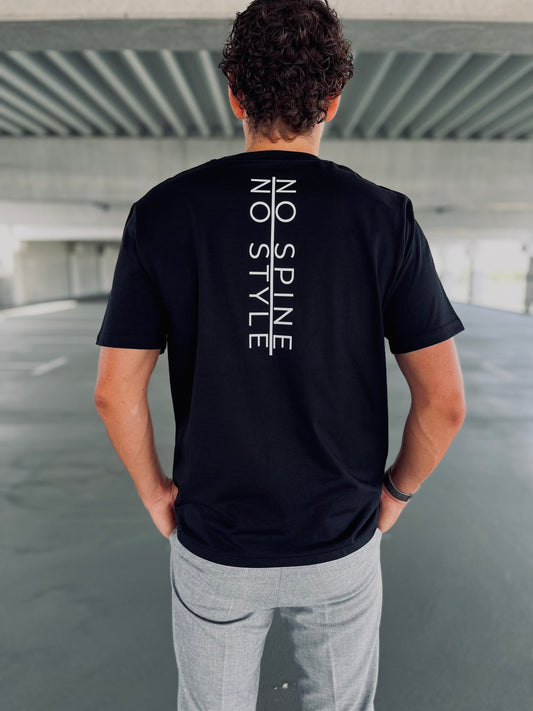 Ausgefallenes schwarzes T-Shirt | Statement Clothing | No spine no style