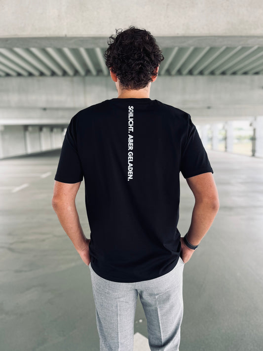 Ausgefallenes schwarzes T-Shirt | Statement Clothing | Schlicht. Aber geladen. 