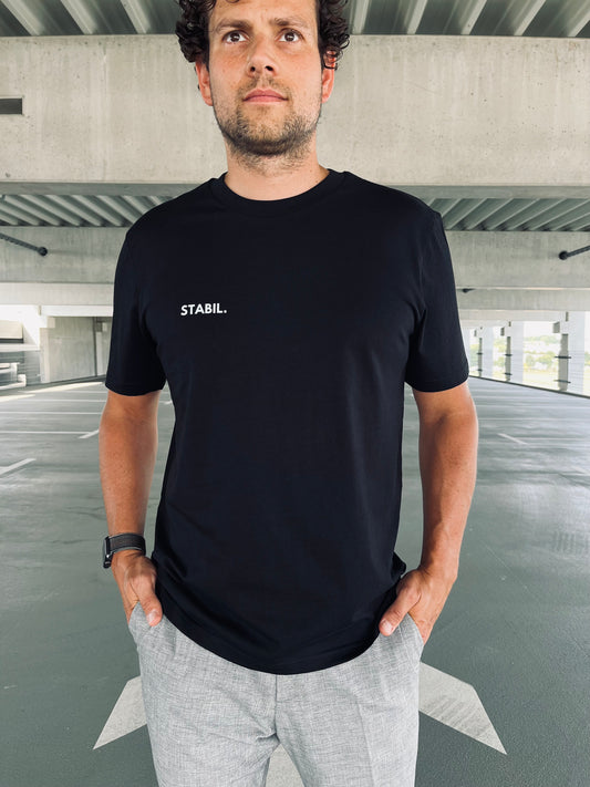 Ausgefallenes schwarzes T-Shirt | Statement Clothing | Stabil.