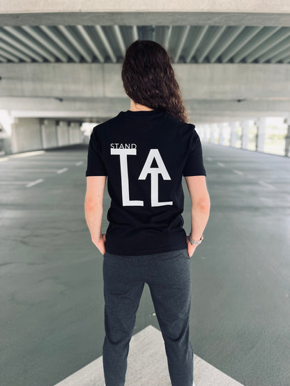 Ausgefallenes schwarzes T-Shirt | Statement Clothing | Stand Tall