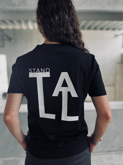 Ausgefallenes schwarzes T-Shirt | Statement Clothing | Stand Tall