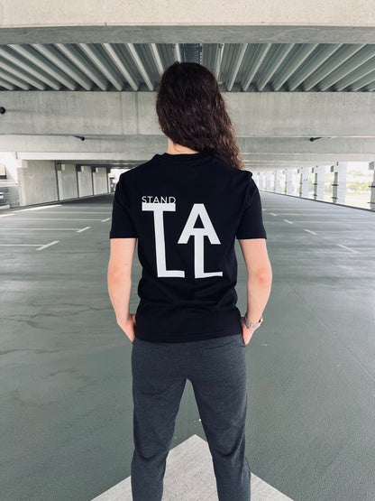 Ausgefallenes schwarzes T-Shirt | Statement Clothing | Stand Tall