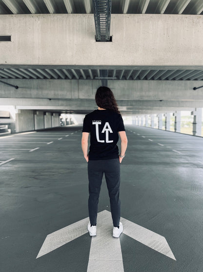 Ausgefallenes schwarzes T-Shirt | Statement Clothing | Stand Tall