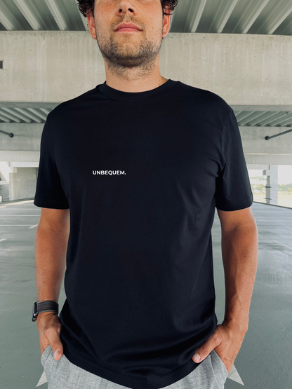 Ausgefallenes schwarzes T-Shirt | Statement Clothing | Unbeqeum
