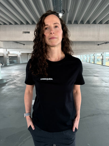 Ausgefallenes schwarzes T-Shirt | Statement Clothing | Unbequem