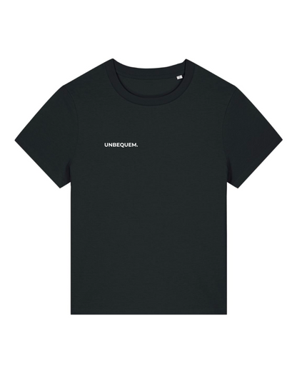 Ausgefallenes schwarzes T-Shirt | Statement Clothing | Unbequem