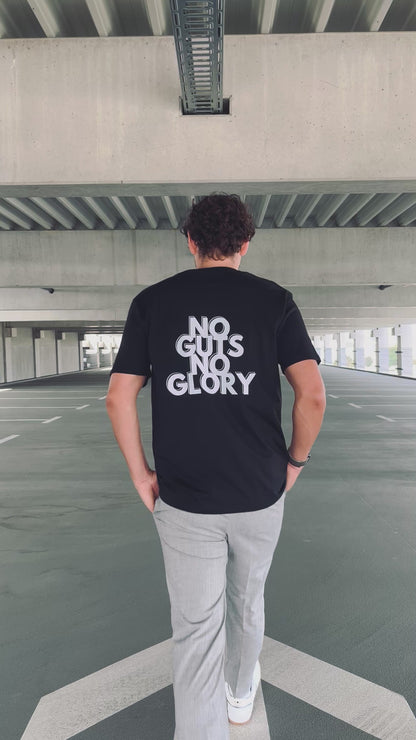 Ausgefallenes schwarzes T-Shirt | Statement Clothing | No guts no glory