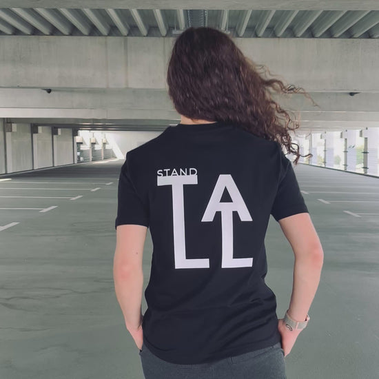 Ausgefallenes schwarzes T-Shirt | Statement Clothing | Stand Tall