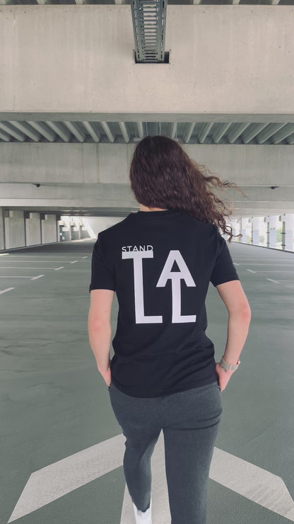 Ausgefallenes schwarzes T-Shirt | Statement Clothing | Stand Tall